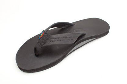 FADED | Rainbow Mens | Single Layer | Classic Leather Sandal (Black)