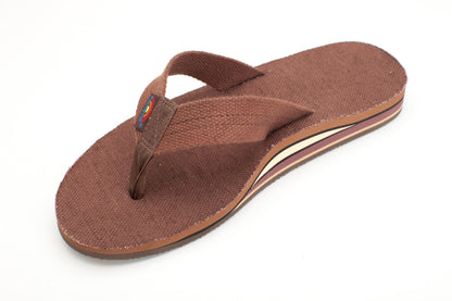 FADED | Rainbow Mens | Single Layer | Hemp & Rubber Sandal (Brown)