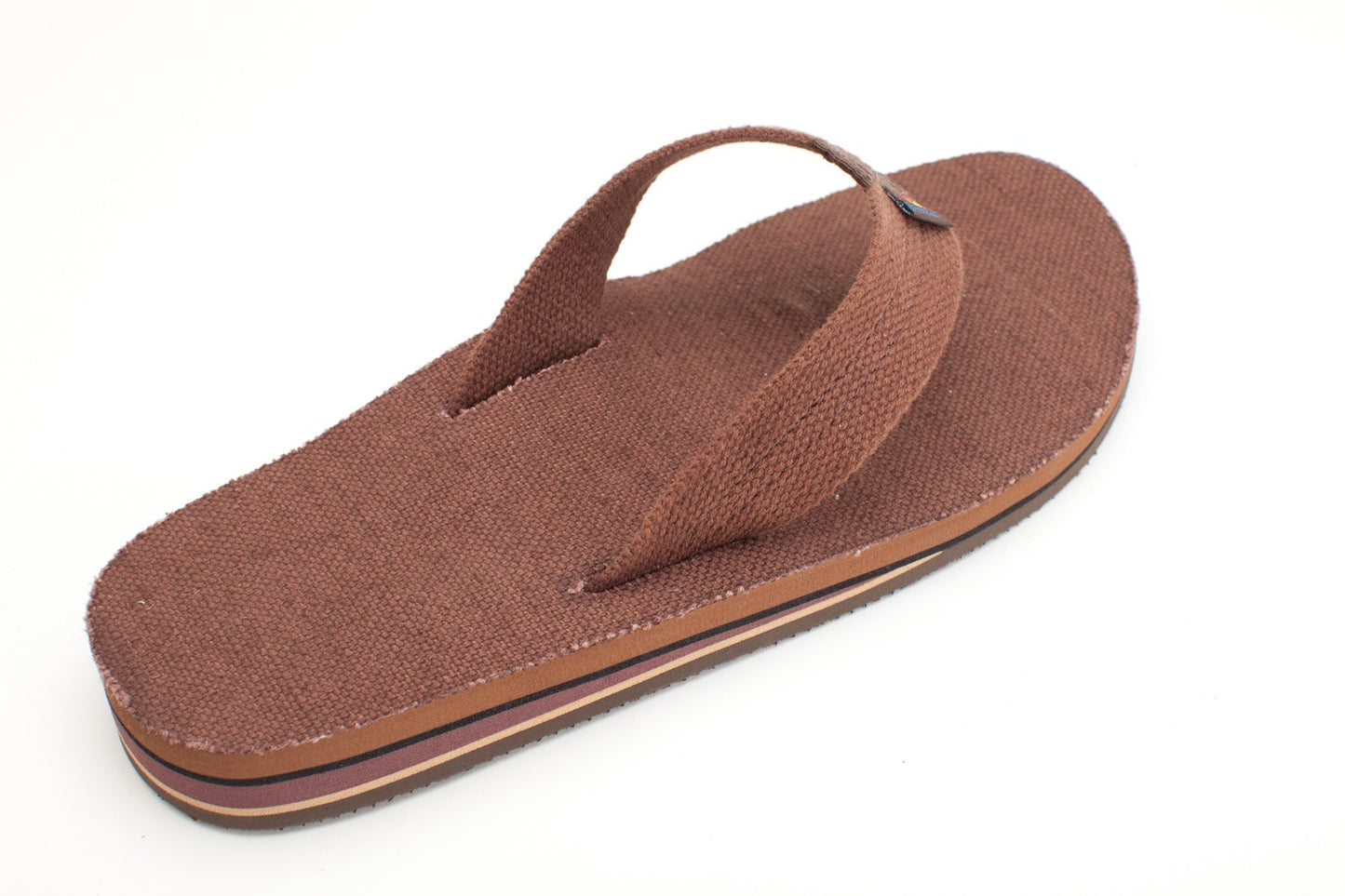 FADED | Rainbow Mens | Single Layer | Hemp & Rubber Sandal (Brown)