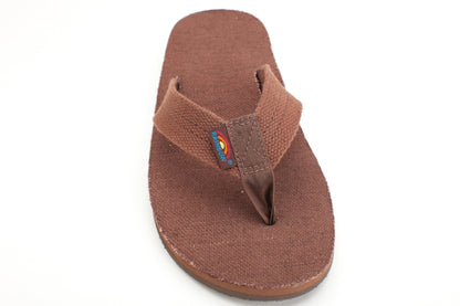 FADED | Rainbow Mens | Single Layer | Hemp & Rubber Sandal (Brown)