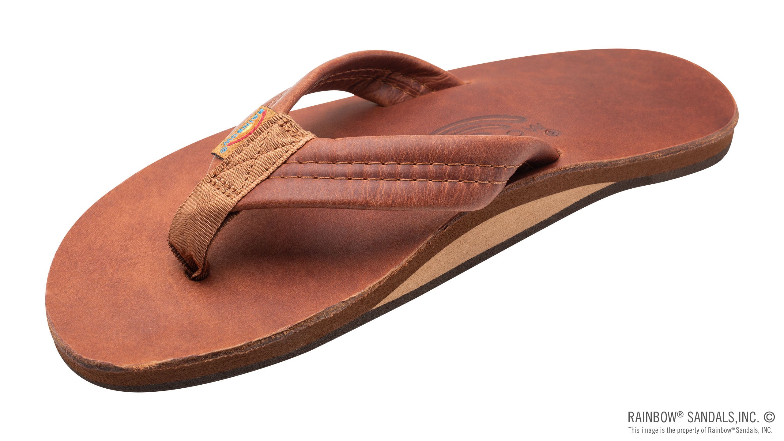 Rainbow Mens Single Layer Luxury Leather Sandal Tahitian