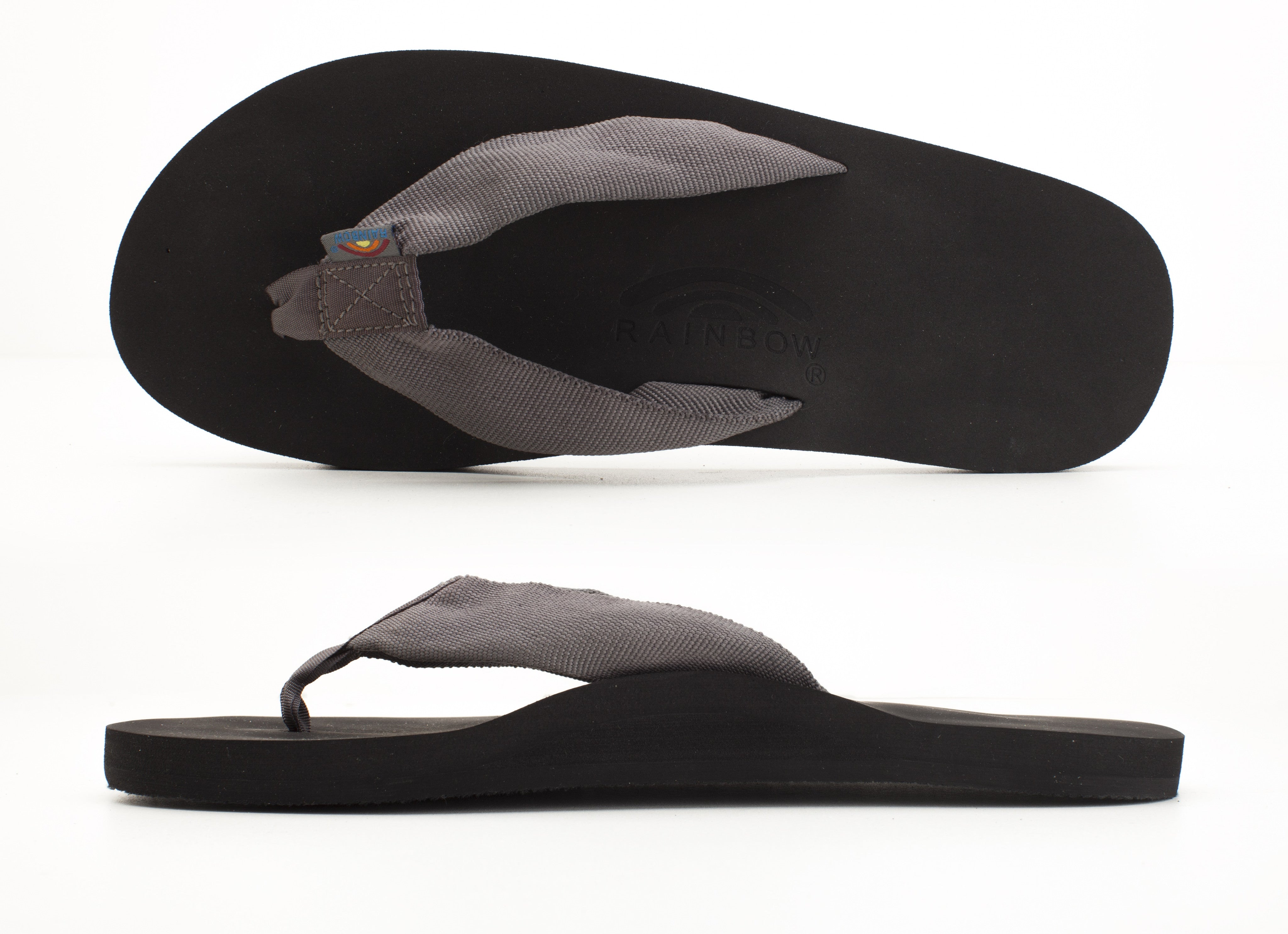 Mens grey hot sale rainbow flip flops